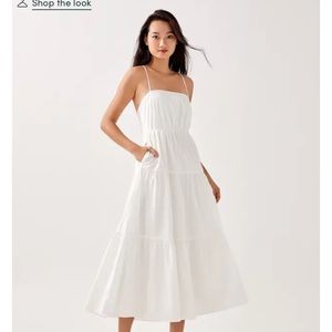 White, Love,Bonito, Midi Tie Back Dress